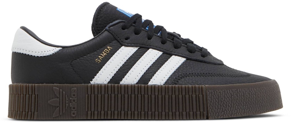 Adidas black & top white samba rose trainers