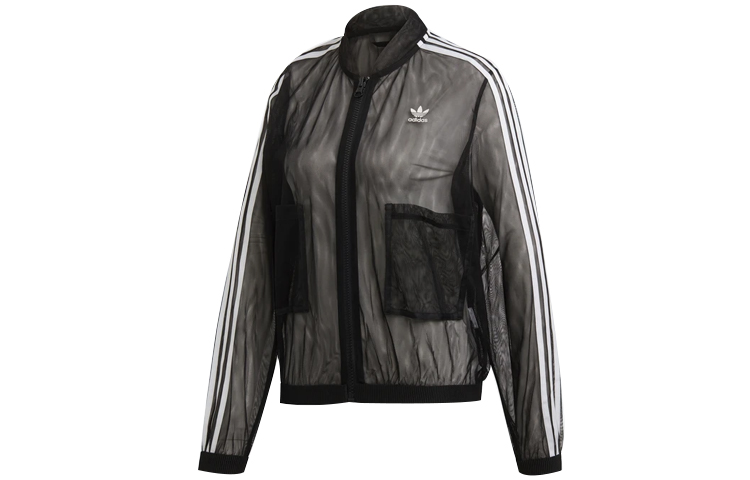 (Women) adidas Semi-Sheer 3-Stripes Track Jacket Black DX3694