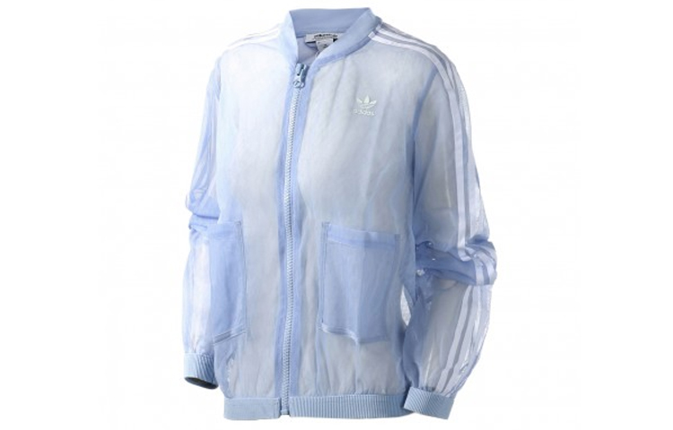 (Women) adidas Semi-Transparent Track Top Light Pink Purple Triple Stripes DV0857