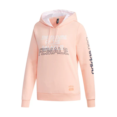 (Women) adidas Shiny Pink Pullover Hoodie Casual Sweatshirt EI4552