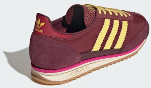 (W) アディダス SL 72 OG ビンテージスニーカー ノーブルマルーン/マルーン/スプリングイエロー JR5747 Details for (W) アディダス SL 72 OG ビンテージスニーカー ノーブルマルーン/マルーン/スプリングイエロー JR5747
