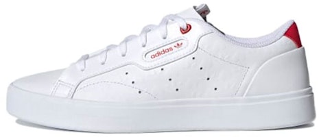 (Women) adidas Sleek 'Heart Embossed - White Scarlet' FZ1829 (Women) adidas Sleek 'Heart Embossed - White Scarlet' FZ1829