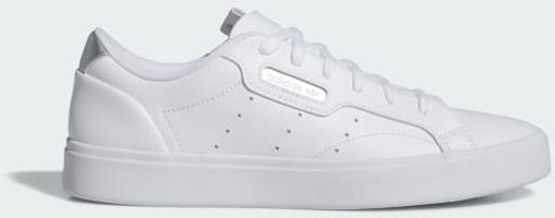 (Women) Adidas Sleek Sneakers Cloud White/Cloud White/Silver Metallic IH1296 (Women) Adidas Sleek Sneakers Cloud White/Cloud White/Silver Metallic IH1296