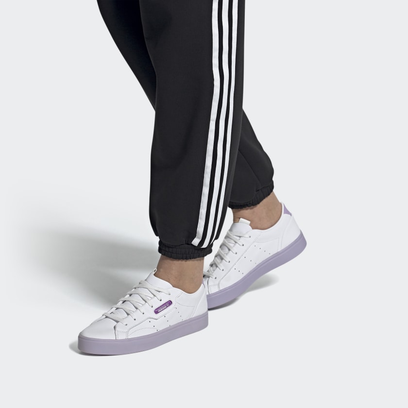 Sizing (W) adidas Sleek 'Blanco Púrpura Bliss' FW3461