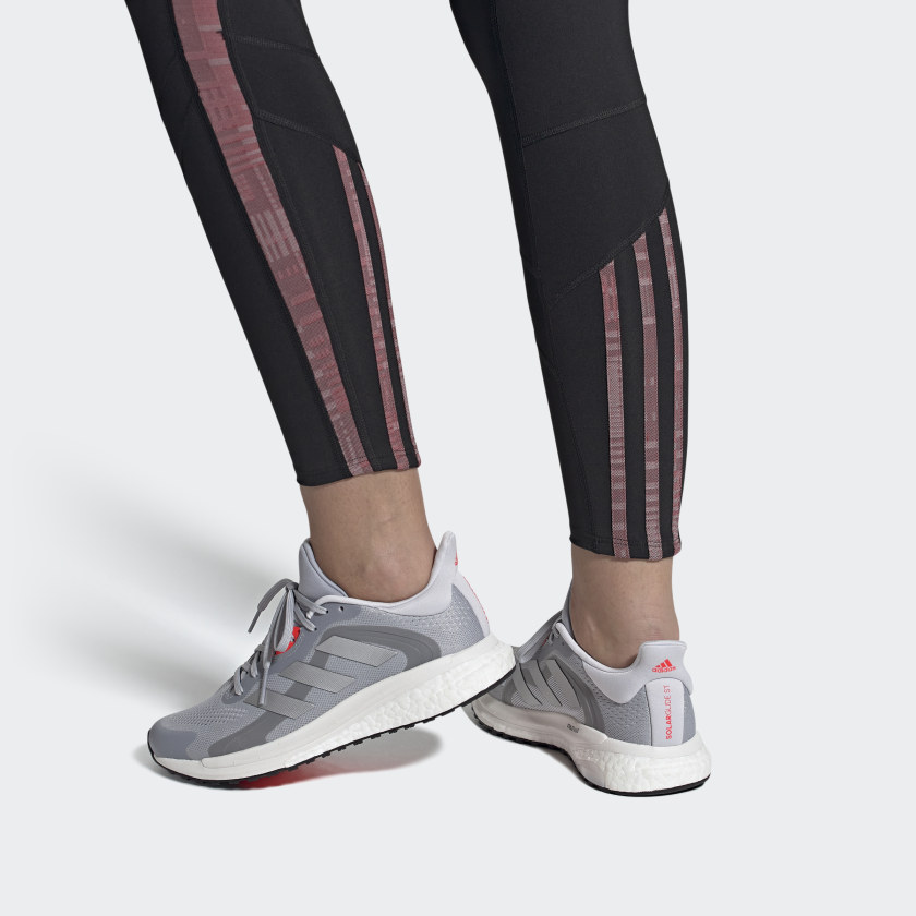 Sizing adidas Solarglide 4 ST 耐磨防滑 低筒跑步鞋 女款 灰白