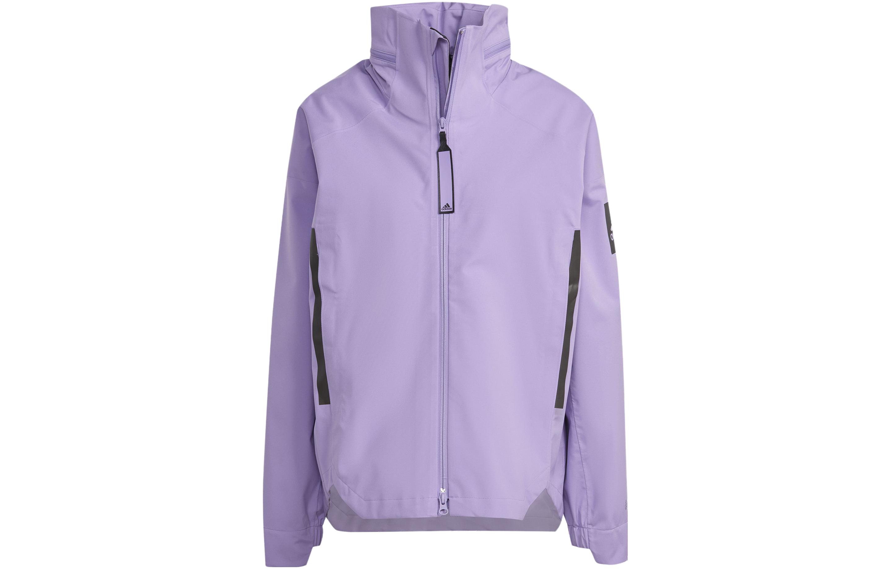 (Women) adidas Solid Color Stand Collar Jacket Purple HT8772