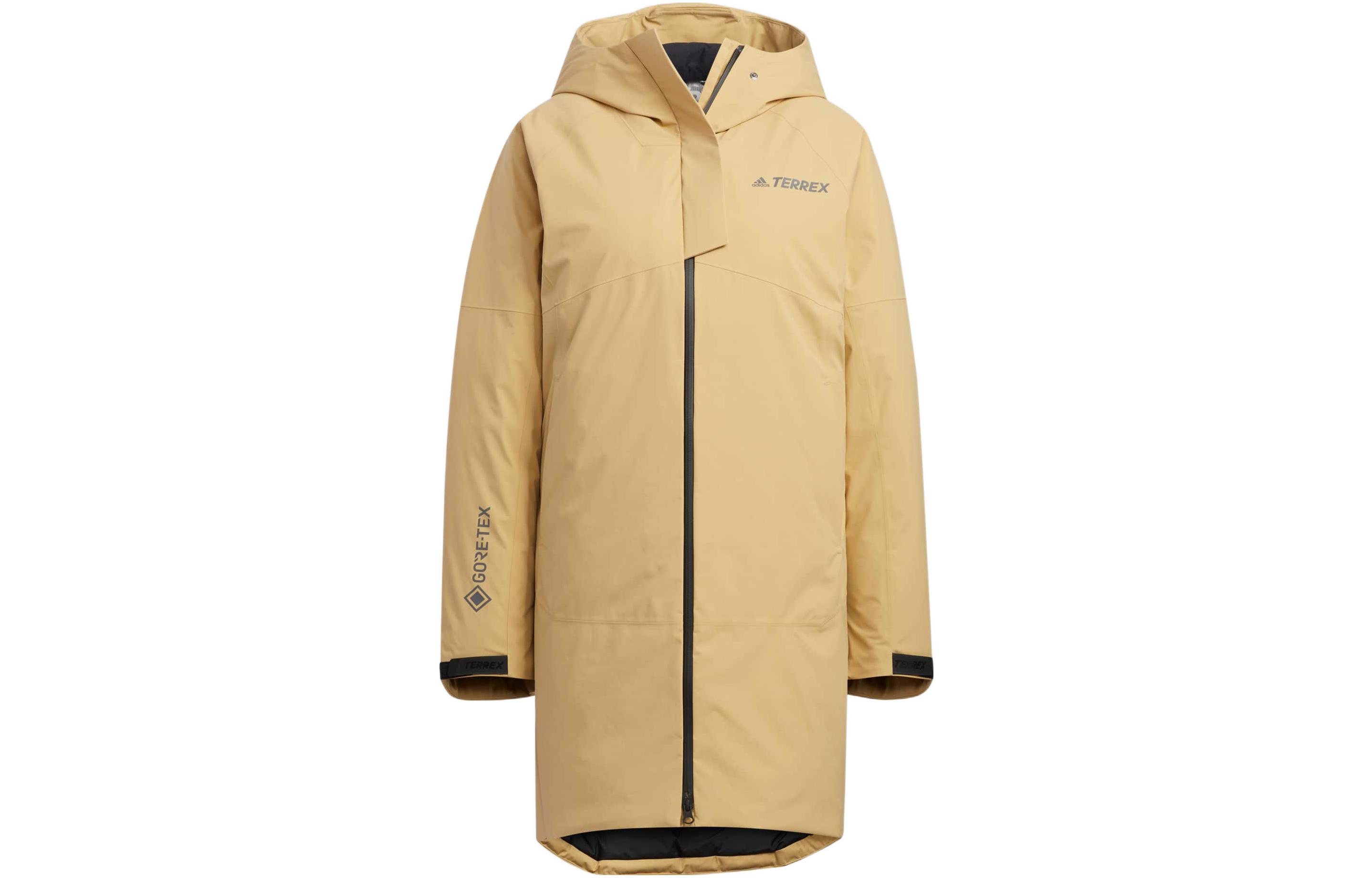 (Women) adidas Solid Logo Zip-Up Hooded Down Jacket  Khaki Color HN2002 圖 2