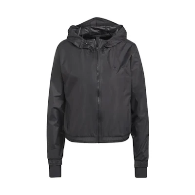 (Women) adidas Solid Logo Zip Hoodie Jacket Black H59070