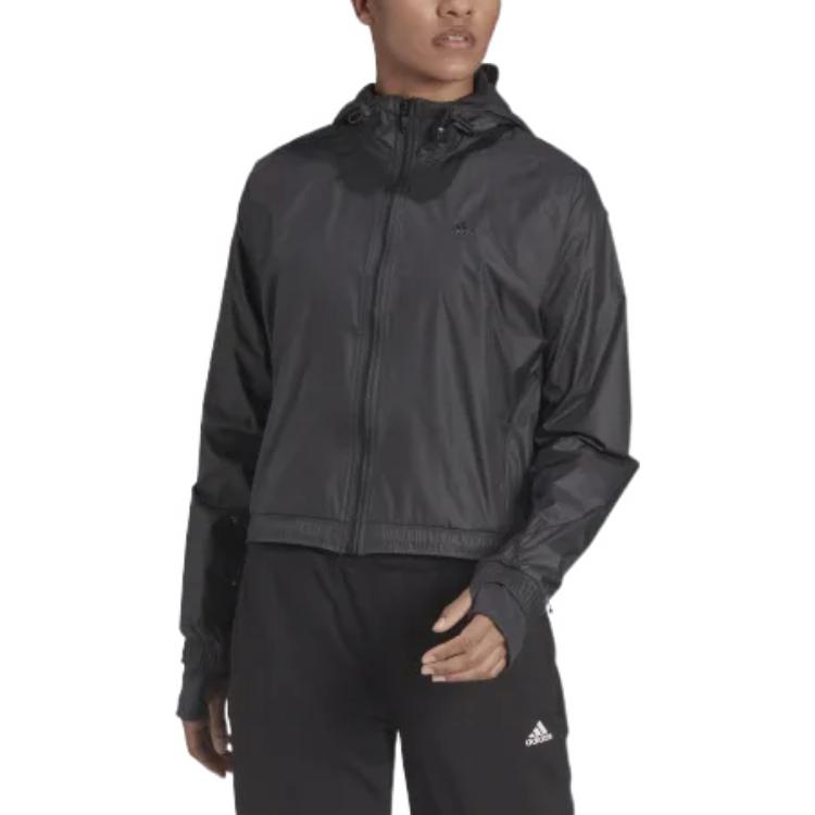 Lookbook (Women) adidas Solid Logo Zip Hoodie Jacket Black H59070