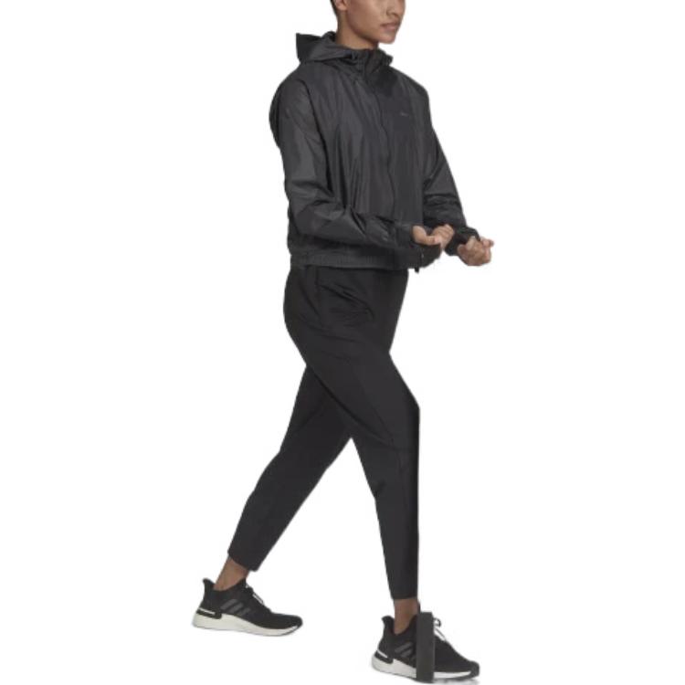 Purchase (Women) adidas Solid Logo Zip Hoodie Jacket Black H59070