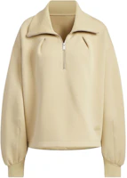 (Women) adidas Spacer 1/2 Zip Track Top Pullover Sweatshirt Light Khaki JJ3796 (Women) adidas Spacer 1/2 Zip Track Top Pullover Sweatshirt Light Khaki JJ3796