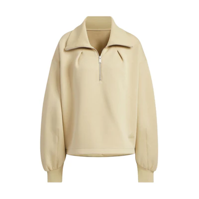 (Women) adidas Spacer 1/2 Zip Track Top Pullover Sweatshirt Light Khaki JJ3796