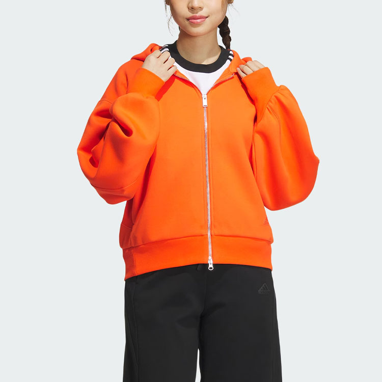 (Women) adidas Spacer Full-Zip Hoodie Casual Jacket - Semi Impact Orange JJ3800 圖 3