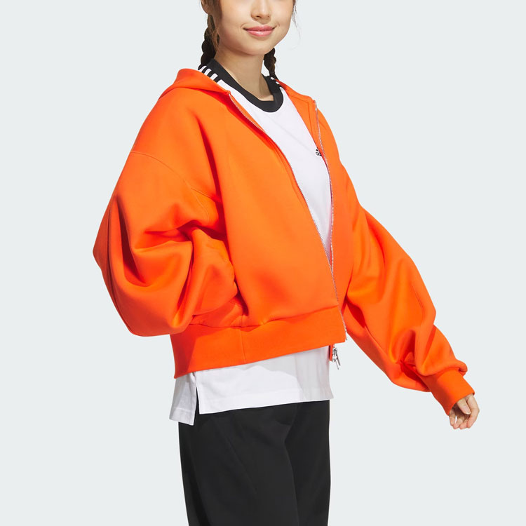 (Women) adidas Spacer Full-Zip Hoodie Casual Jacket - Semi Impact Orange JJ3800 圖 5