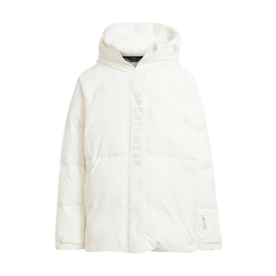 (Women) adidas Sportswear FW24 White Down Coat Hooded Puffer Jacket. JM4618