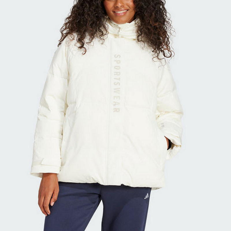 (Women) adidas Sportswear FW24  White Down Coat Hooded Puffer Jacket. JM4618 圖 3