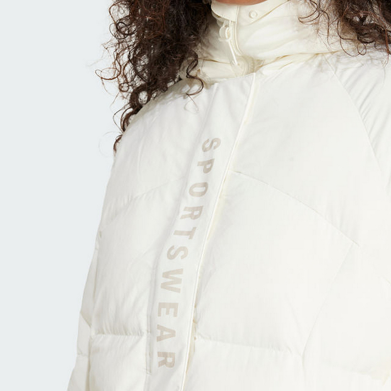 (Women) adidas Sportswear FW24  White Down Coat Hooded Puffer Jacket. JM4618 圖 5