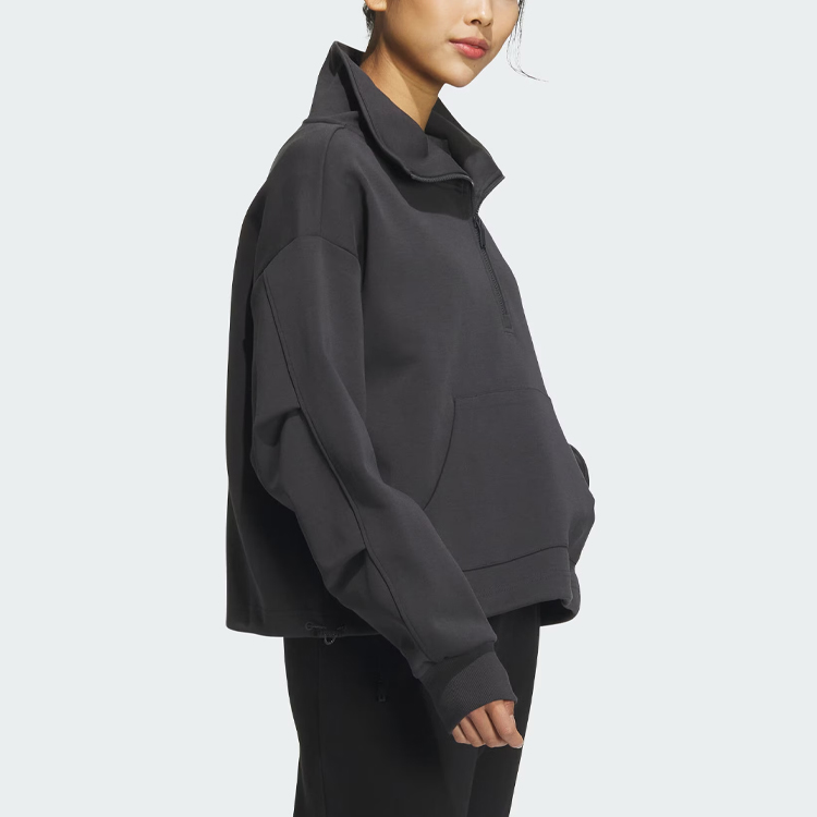 (Women) adidas Sportswear Track Top Carbon Black Jacket with Logo Print IS7413 圖 5