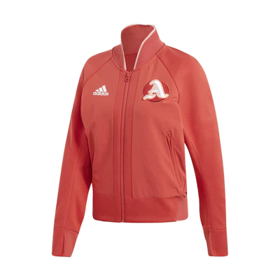 (Women) adidas Sporty Style Red Long-Sleeve Jacket FI9213