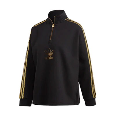 (Women) adidas SST 3-Stripes Half-Zip Sweatshirt Black GK1726