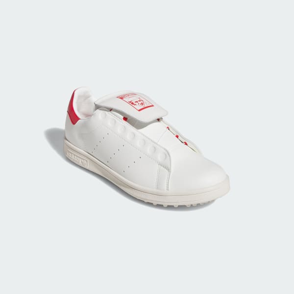 Shop (W) Adidas Stan Smith BOA 無釘高爾夫球鞋 白色/米白色/亮紅色 JP5194