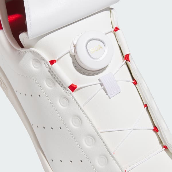 Sizing (W) Adidas Stan Smith BOA 無釘高爾夫球鞋 白色/米白色/亮紅色 JP5194