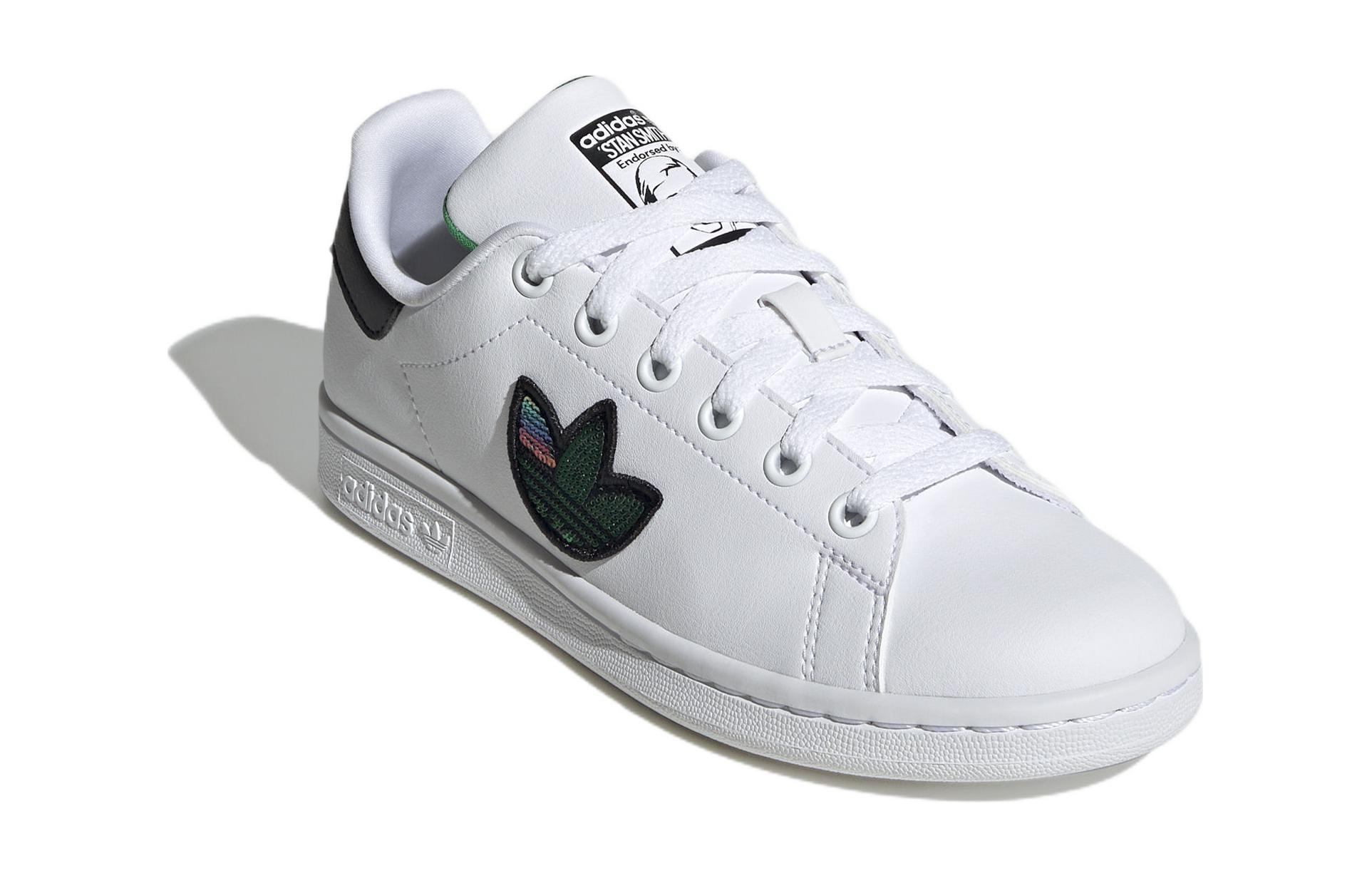 (W) adidas Stan Smith J 'Trefoil Sequins - White' 圖 3