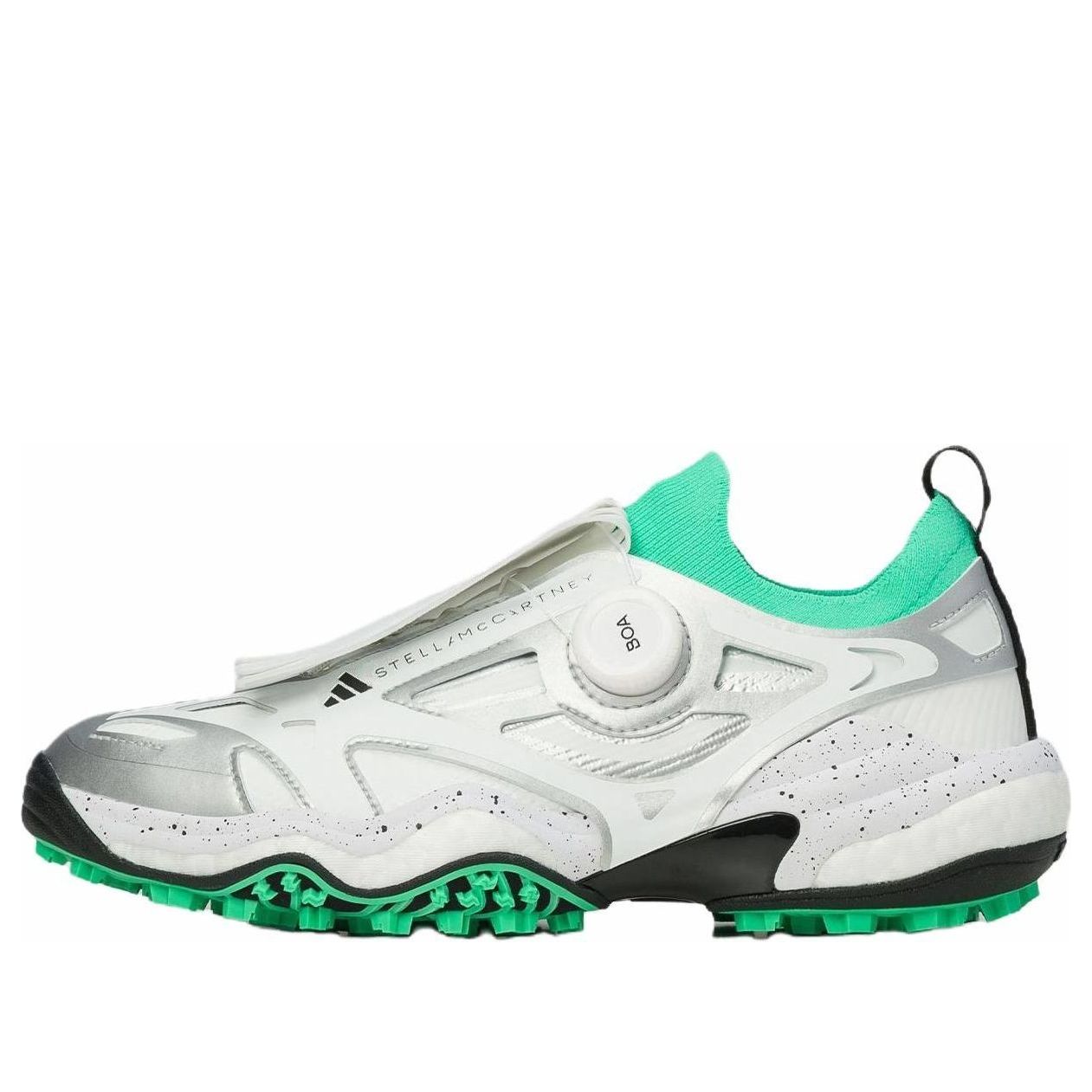 (Women) Adidas Stella CodeChaos BOA Golf Shoes Core White/Bright Green/Silver Metallic JH8937
