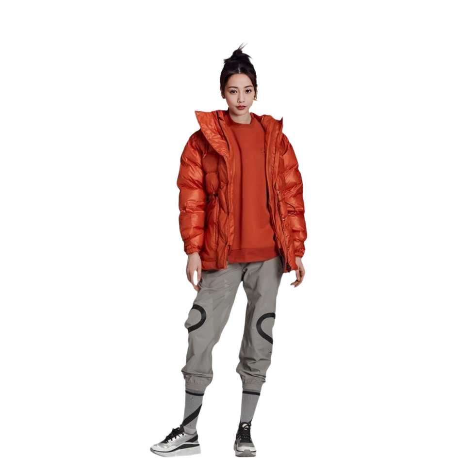 Purchase (W) 阿迪达斯Stella标志可拆卸帽羽绒夹克女款红色 GU1601