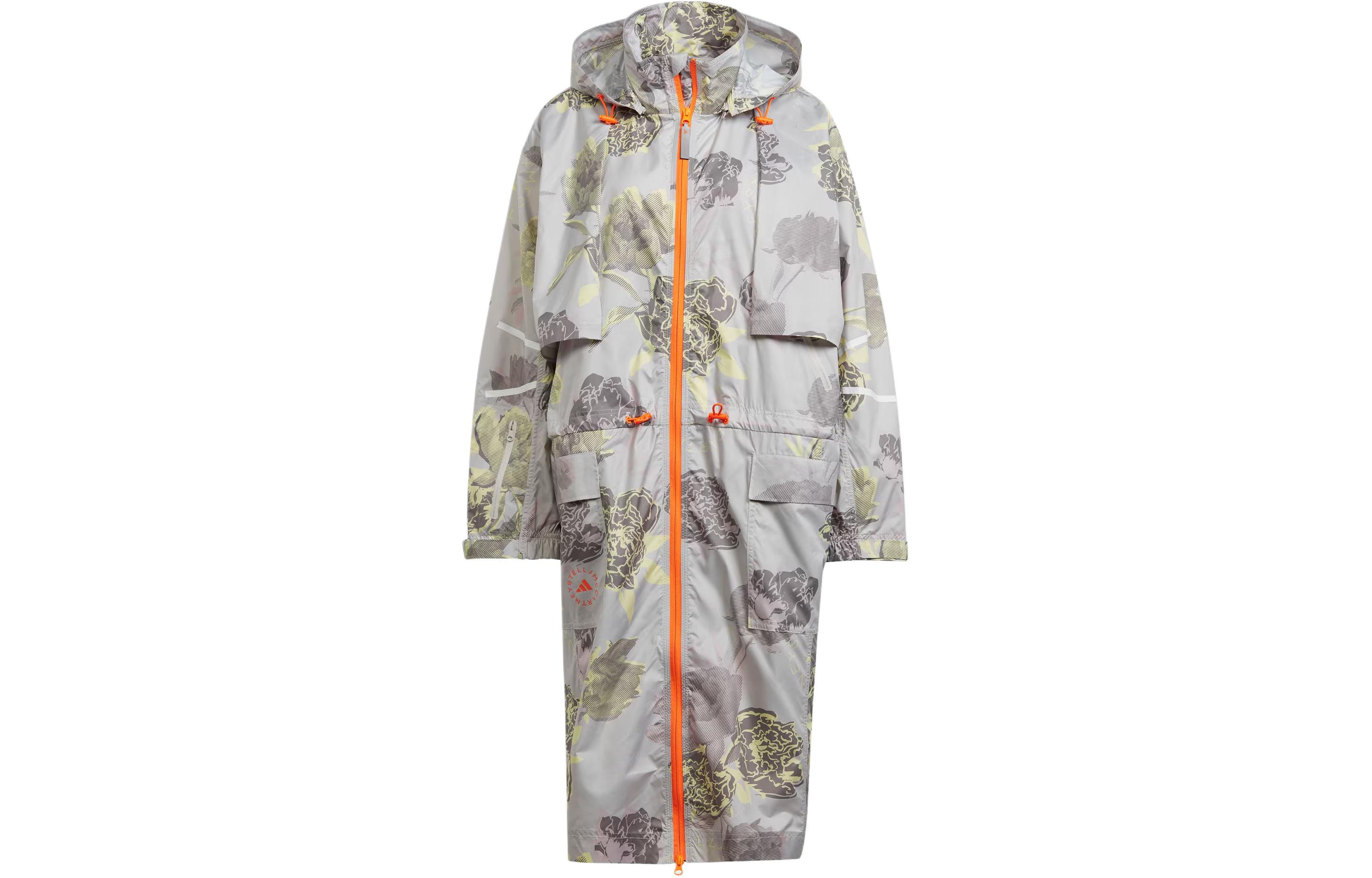 (Women) adidas Stella McCartney  Long Sportswear Parka Floral Print - Mica Pink IN3635