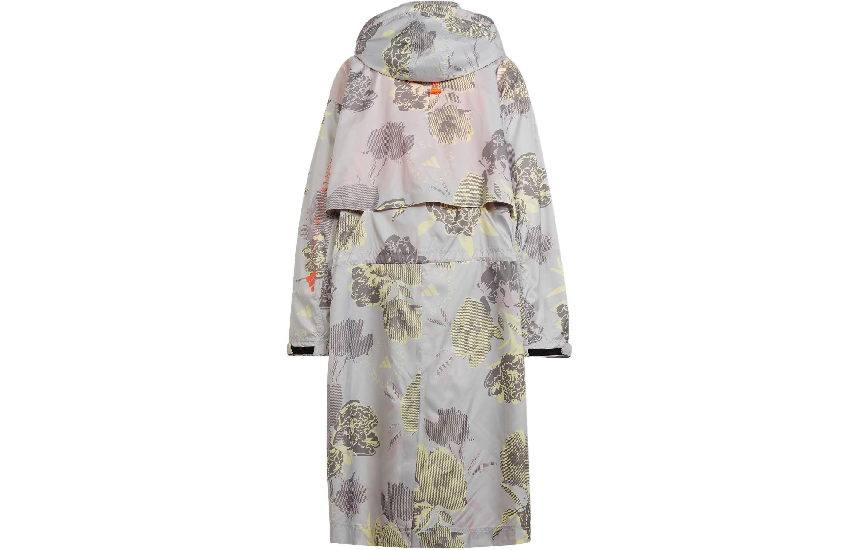 Lookbook (W) 阿迪达斯Stella McCartney长款运动风衣花卉印花-浅粉色 IN3635