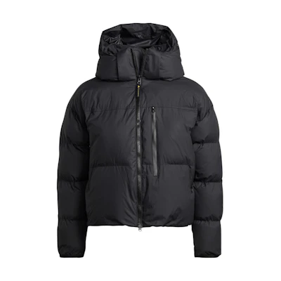 (Women) adidas Stella McCartney Short Puffer Jacket Black Zip-Up Hoodie. HI6077