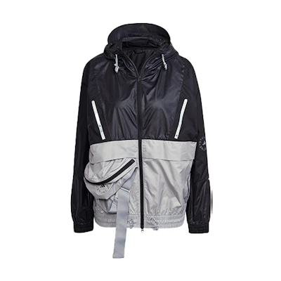(Women) adidas Stella McCartney ASMC Windbreaker Jacket Black with Packable Bag H62016