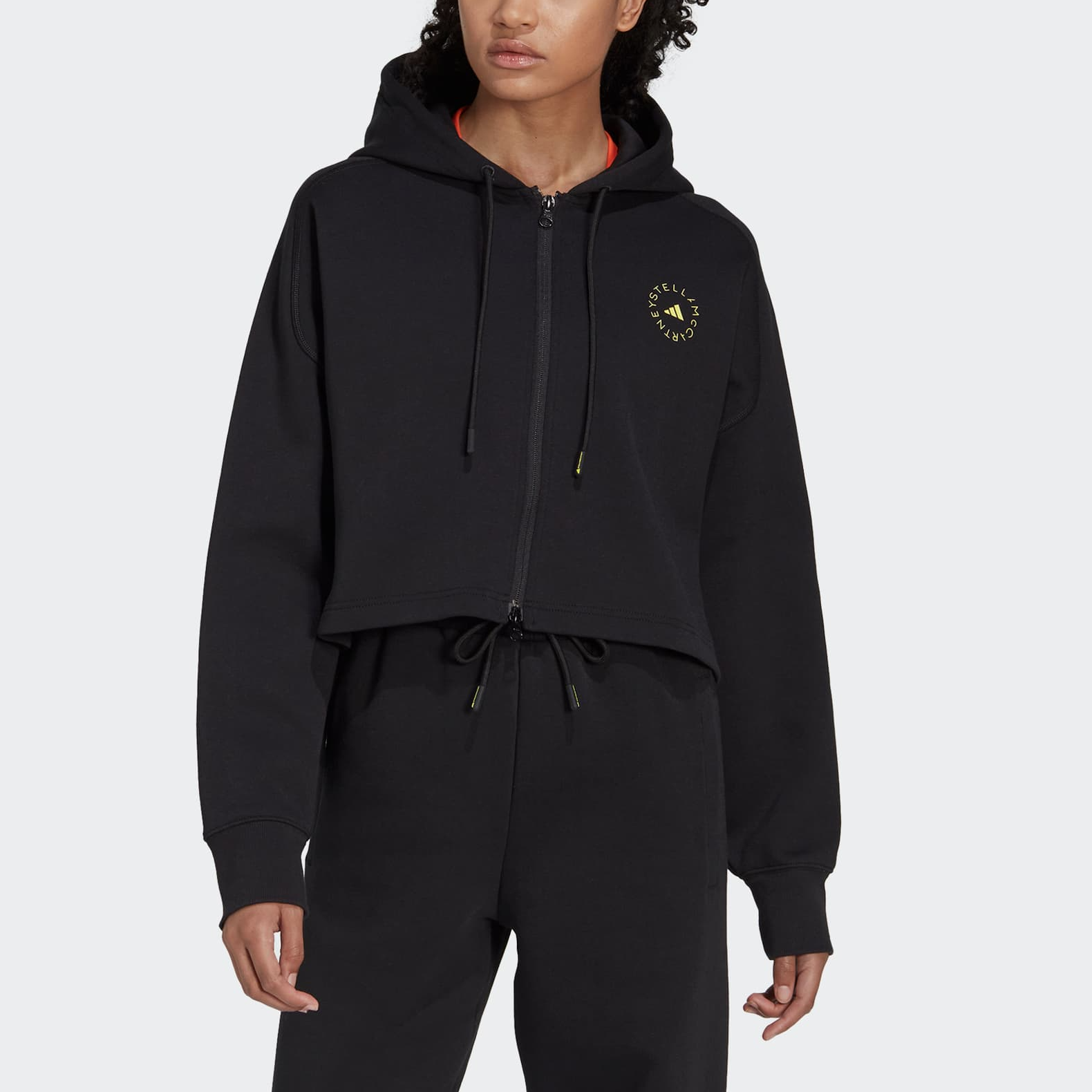 (Women) adidas Stella McCartney Black Hoodie Jacket with Logo Print and Zip-Up HG1946 圖 4