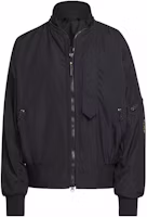 (Women) adidas Stella McCartney Black Logo Print High Neck Bomber Jacket HG6887 (Women) adidas Stella McCartney Black Logo Print High Neck Bomber Jacket HG6887