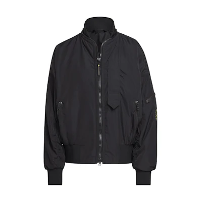 (Women) adidas Stella McCartney Black Logo Print High Neck Bomber Jacket HG6887