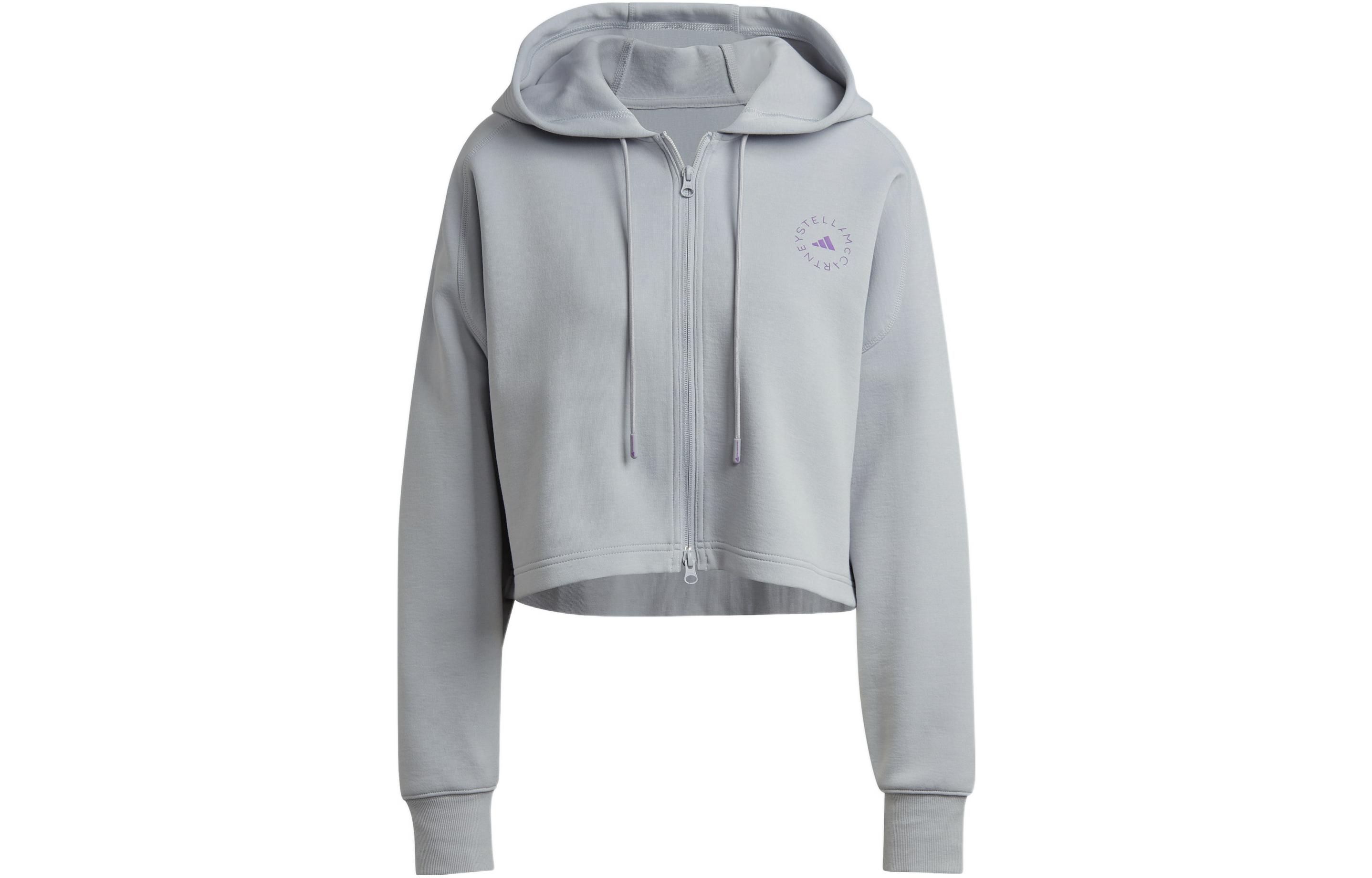 (Women) adidas Stella McCartney Grey Hoodie Jacket with Logo Print and Zip HI6063 圖 2