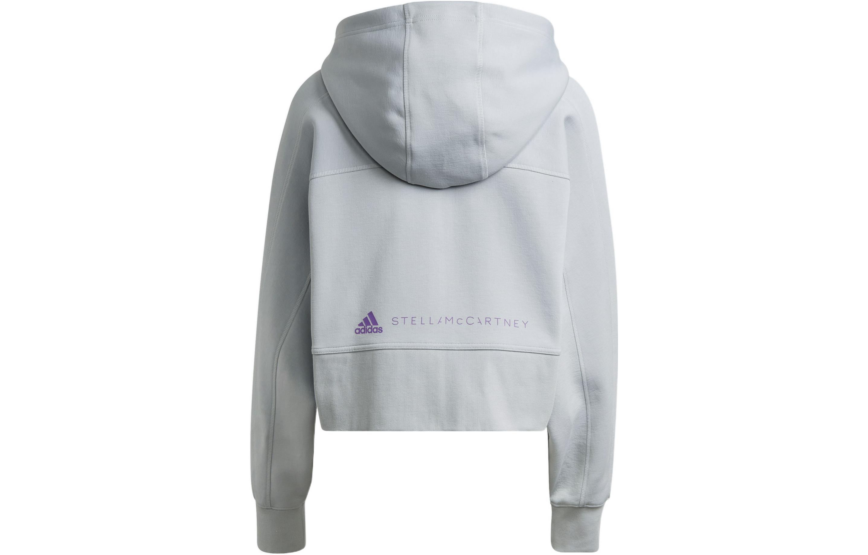 (Women) adidas Stella McCartney Grey Hoodie Jacket with Logo Print and Zip HI6063 圖 3