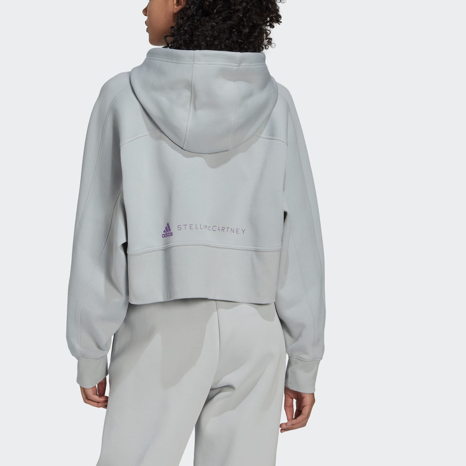 (Women) adidas Stella McCartney Grey Hoodie Jacket with Logo Print and Zip HI6063 圖 4