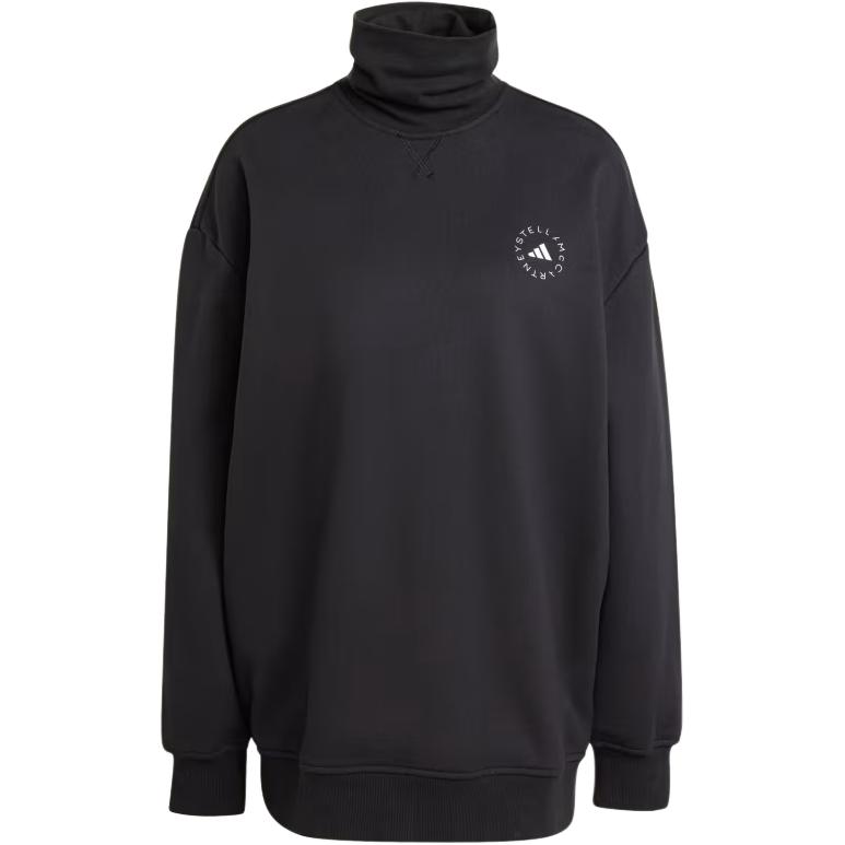 (Women) adidas Stella McCartney High-Neck Loose Fit Sweatshirt Black IW9859