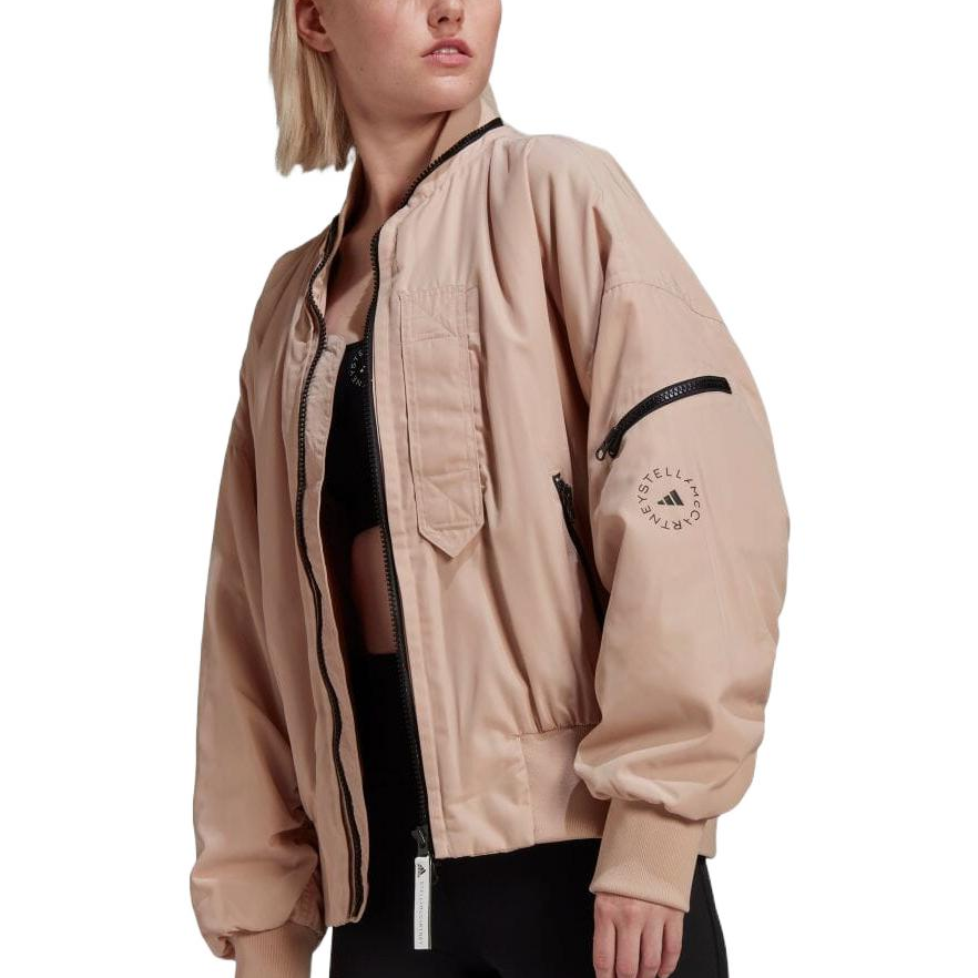 (Women) adidas Stella McCartney Mono Zip Bomber Jacket Light Brown HA6024 圖 5