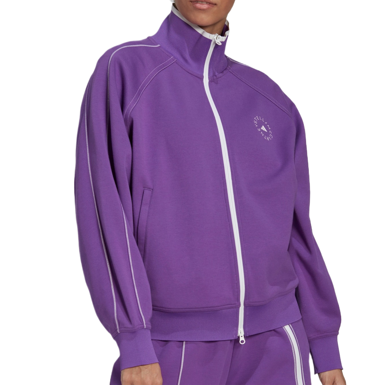 (Women) adidas Stella McCartney Retro Sportswear Track Top Jacket Purple HT0085 圖 3