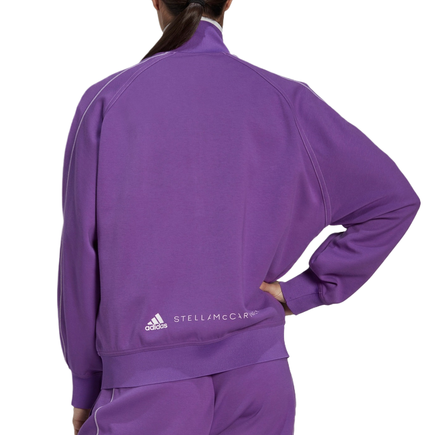 (Women) adidas Stella McCartney Retro Sportswear Track Top Jacket Purple HT0085 圖 4