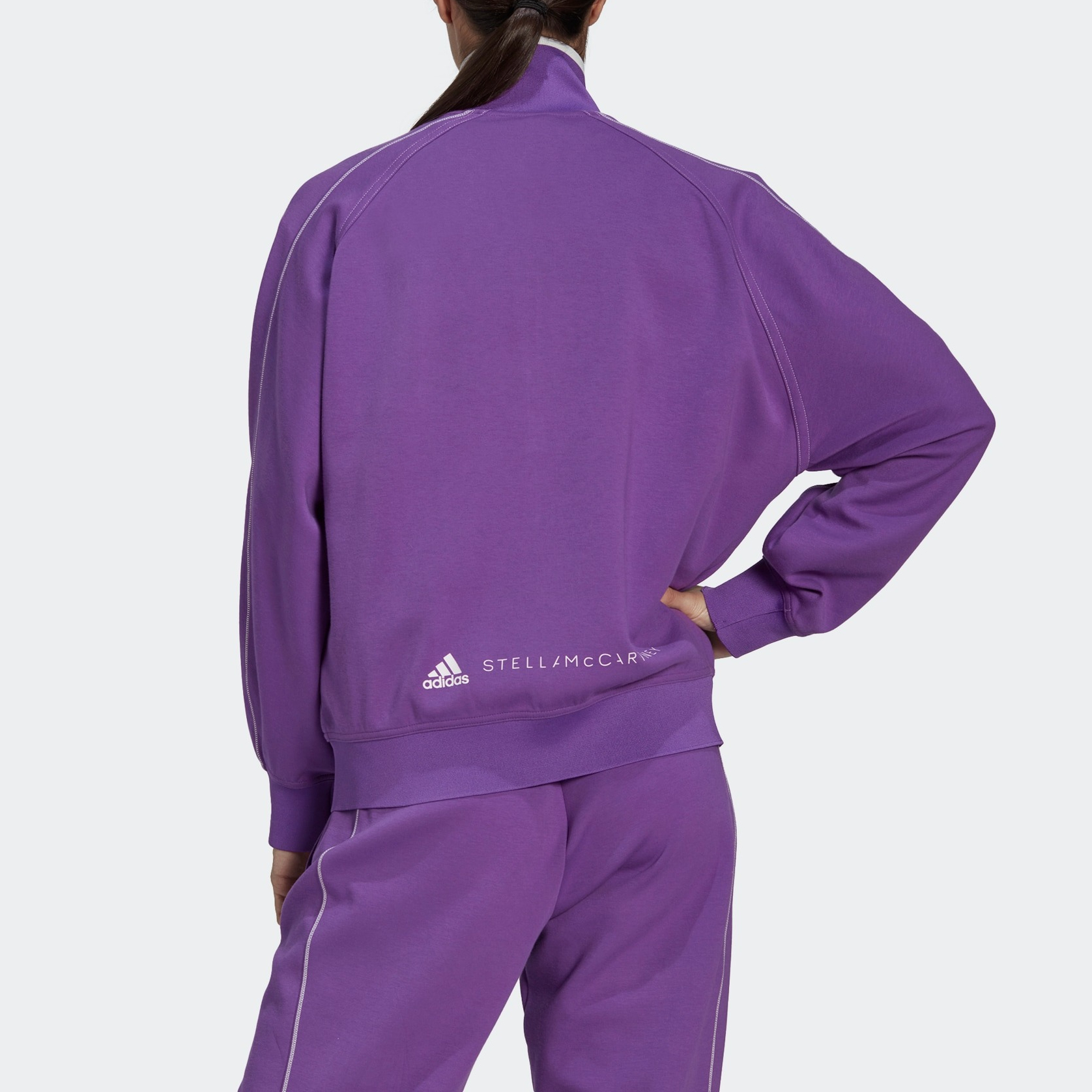 (Women) adidas Stella McCartney Retro Sportswear Track Top Jacket Purple HT0085 圖 5