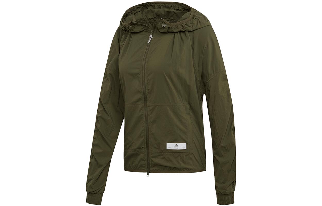 (Women) adidas Stella McCartney Solid Windbreaker Hoodie Jacket Dark Oak Brown EA2175 圖 2