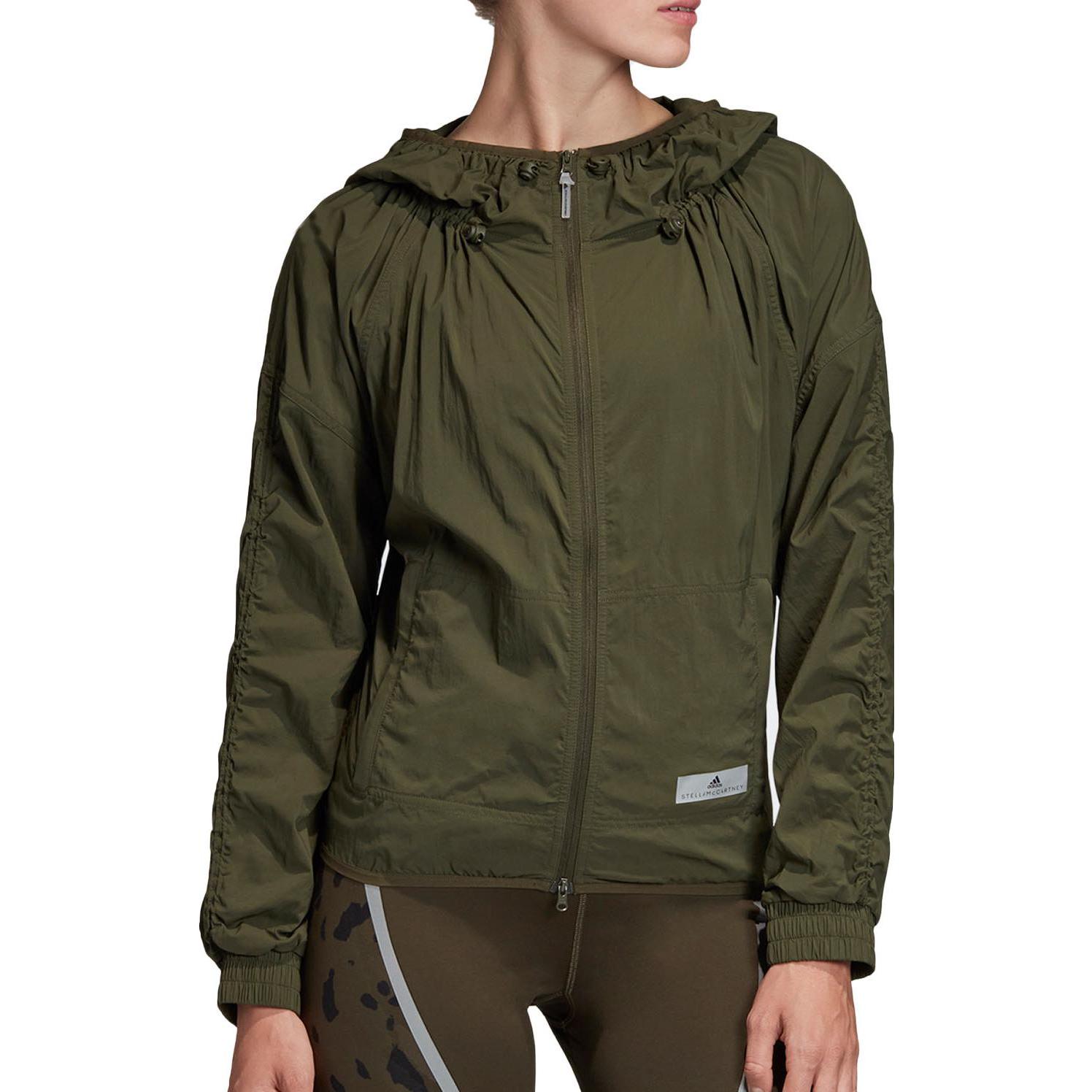 (Women) adidas Stella McCartney Solid Windbreaker Hoodie Jacket Dark Oak Brown EA2175 圖 3