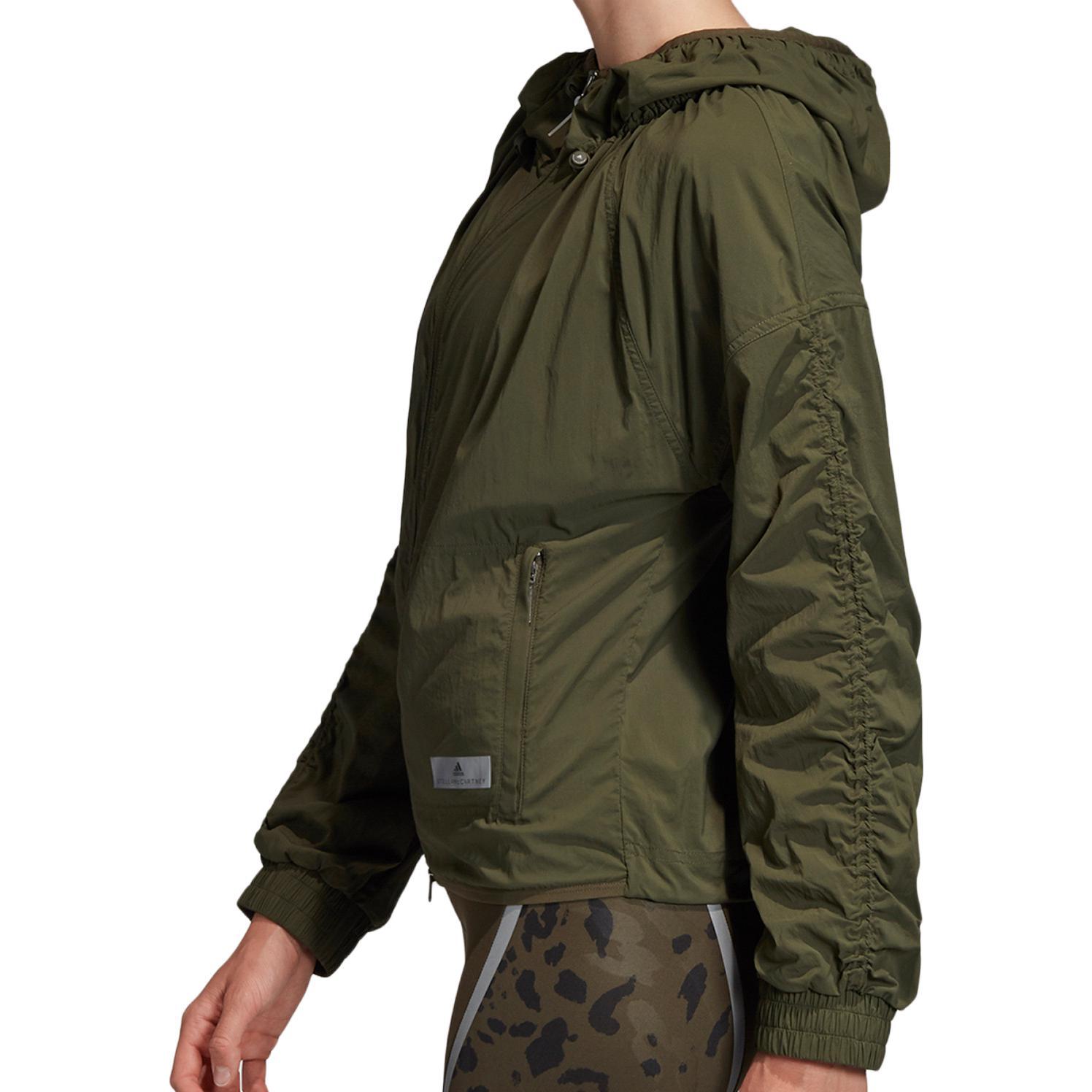 (Women) adidas Stella McCartney Solid Windbreaker Hoodie Jacket Dark Oak Brown EA2175 圖 5