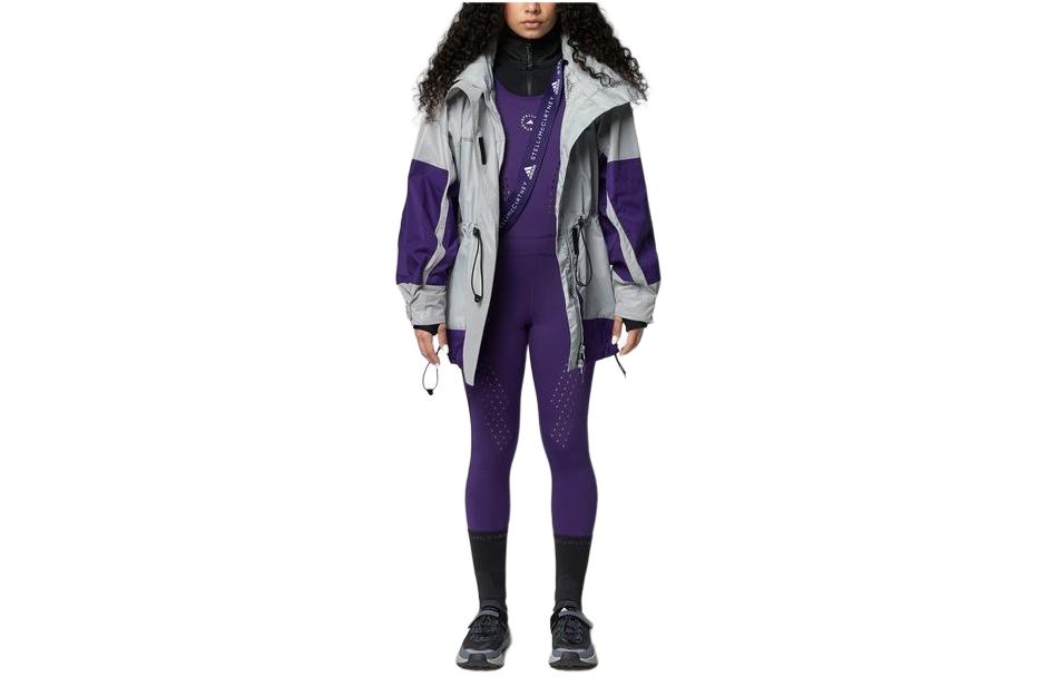 (Women) adidas Stella Series Colorblock High-Neck Zip Jacket Dark Grey/Purple FU0271 圖 2