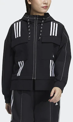 (Women) adidas STR JKT DIY Black Outdoor Multi-Pocket Casual Hooded Jacket GP0628 Purchase (Women) adidas STR JKT DIY Black Outdoor Multi-Pocket Casual Hooded Jacket GP0628