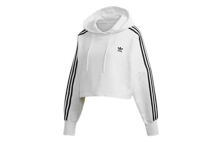 (Women) adidas Striped Pullover Sweatshirt White ED7555